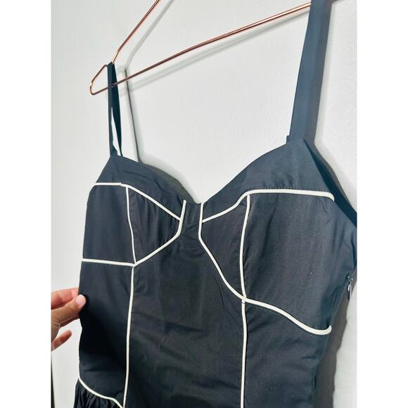 NWT Caroline Constas Black White Orella Geometric Piping Mini Dress Size Small - Picture 9 of 15